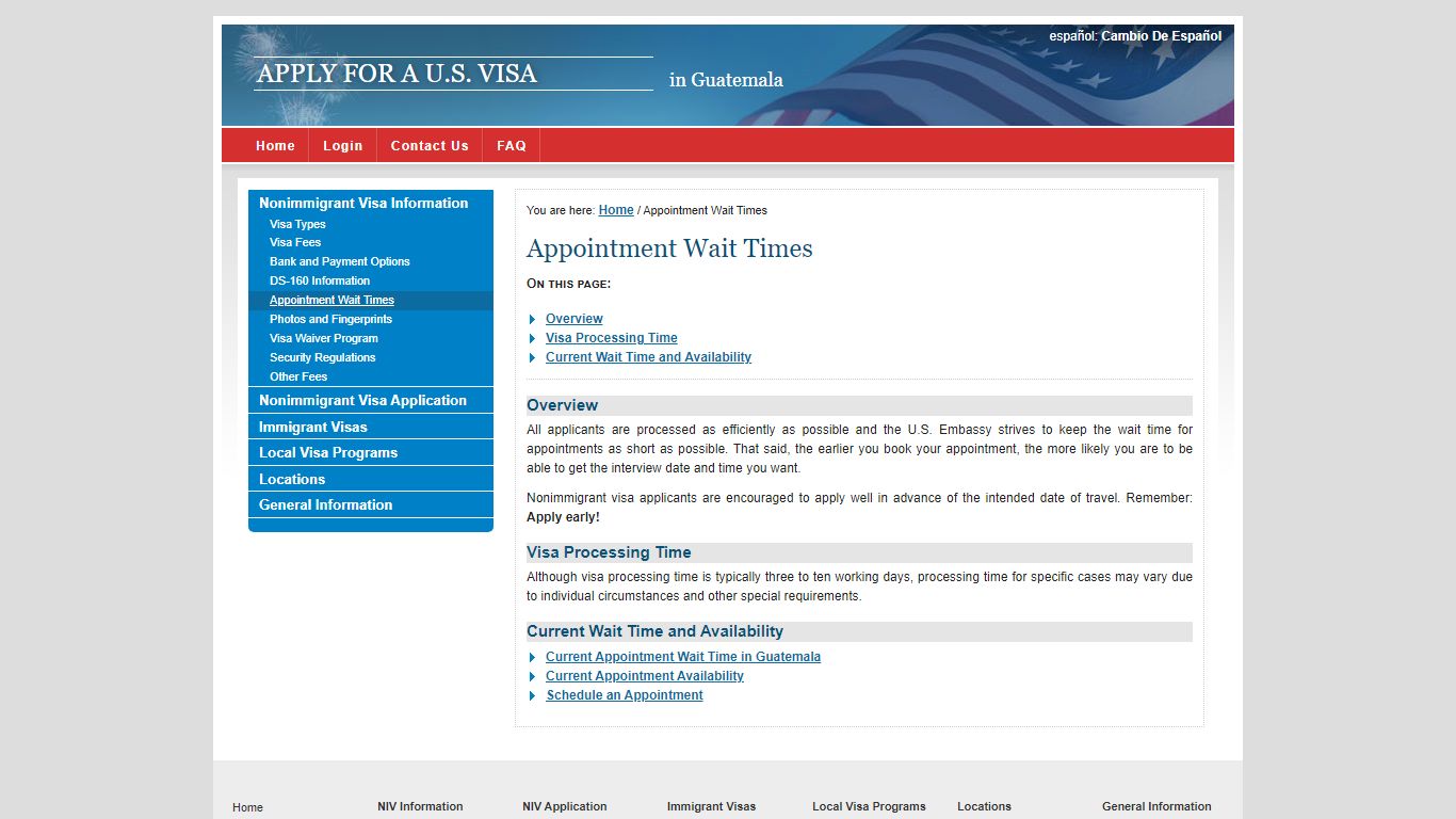 Apply for a U.S. Visa | Appointment Wait Times - USTravelDocs